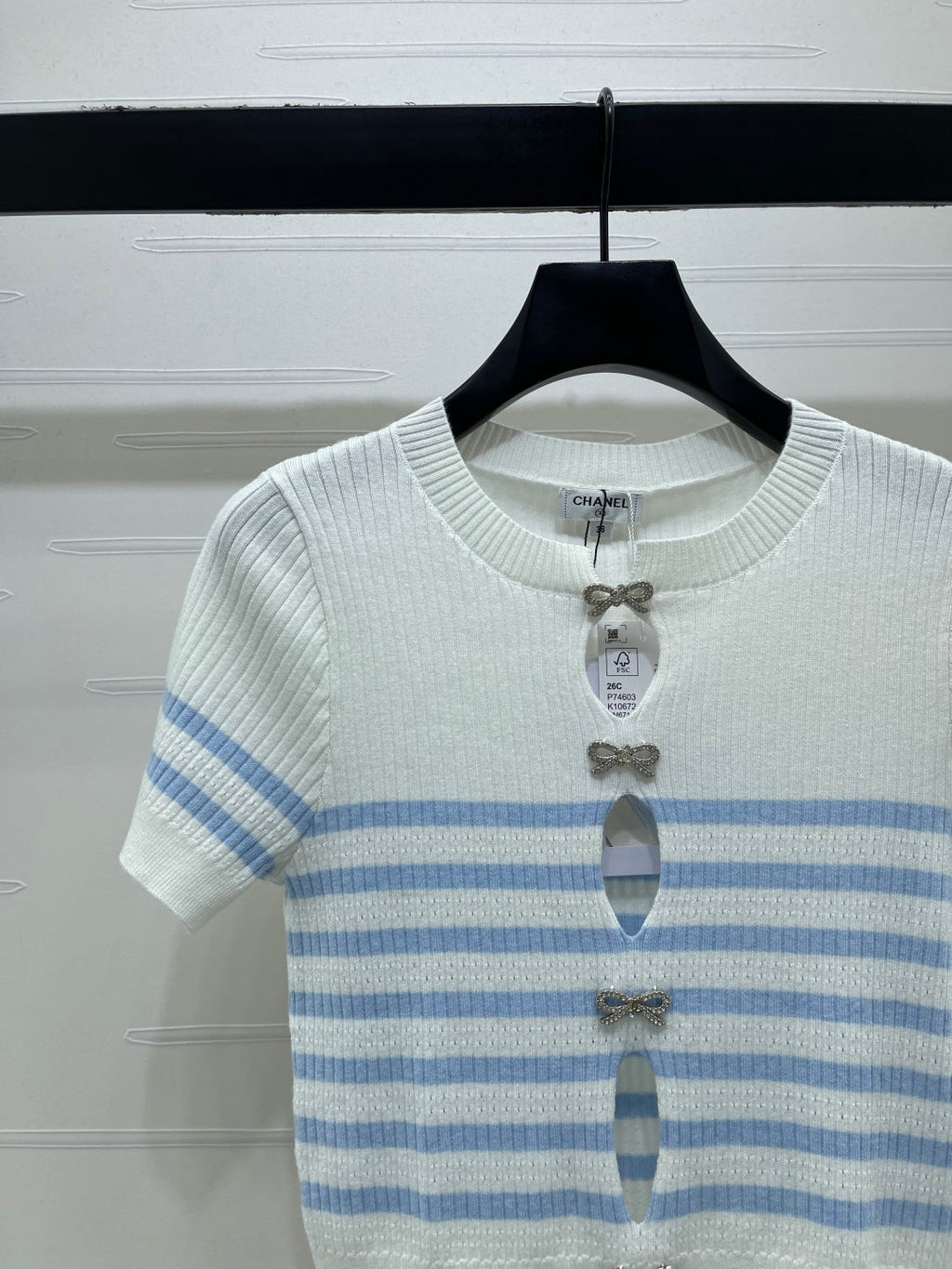 CHANEL 26S SHORT-SLEEVED KNIT SHIRT STYLE 1168