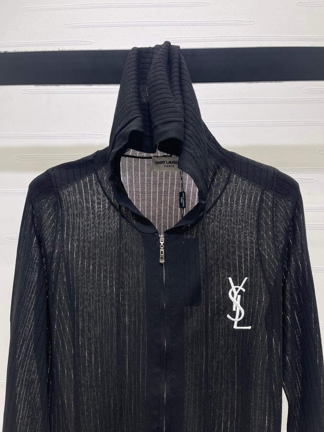 YSL 26S ZIP UP HOODED CARDIGAN 390