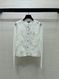 CHANEL 26S FLORAL OPENWORK KNIT CARDIGAN 1348