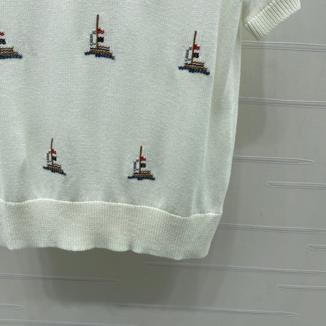 THOM 26S SHORT-SLEEVE KNIT TOP STYLE 223