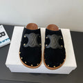 CELINE 26S MULE IN BLACK SUEDE