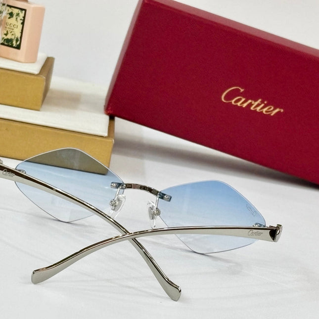 PANTHÈRE RIMLESS RHOMBUS FRAME SUNGLASSES 564102 IN METAL