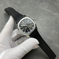 AQUANAUT STEEL CASE BLACK RUBBER STRAP