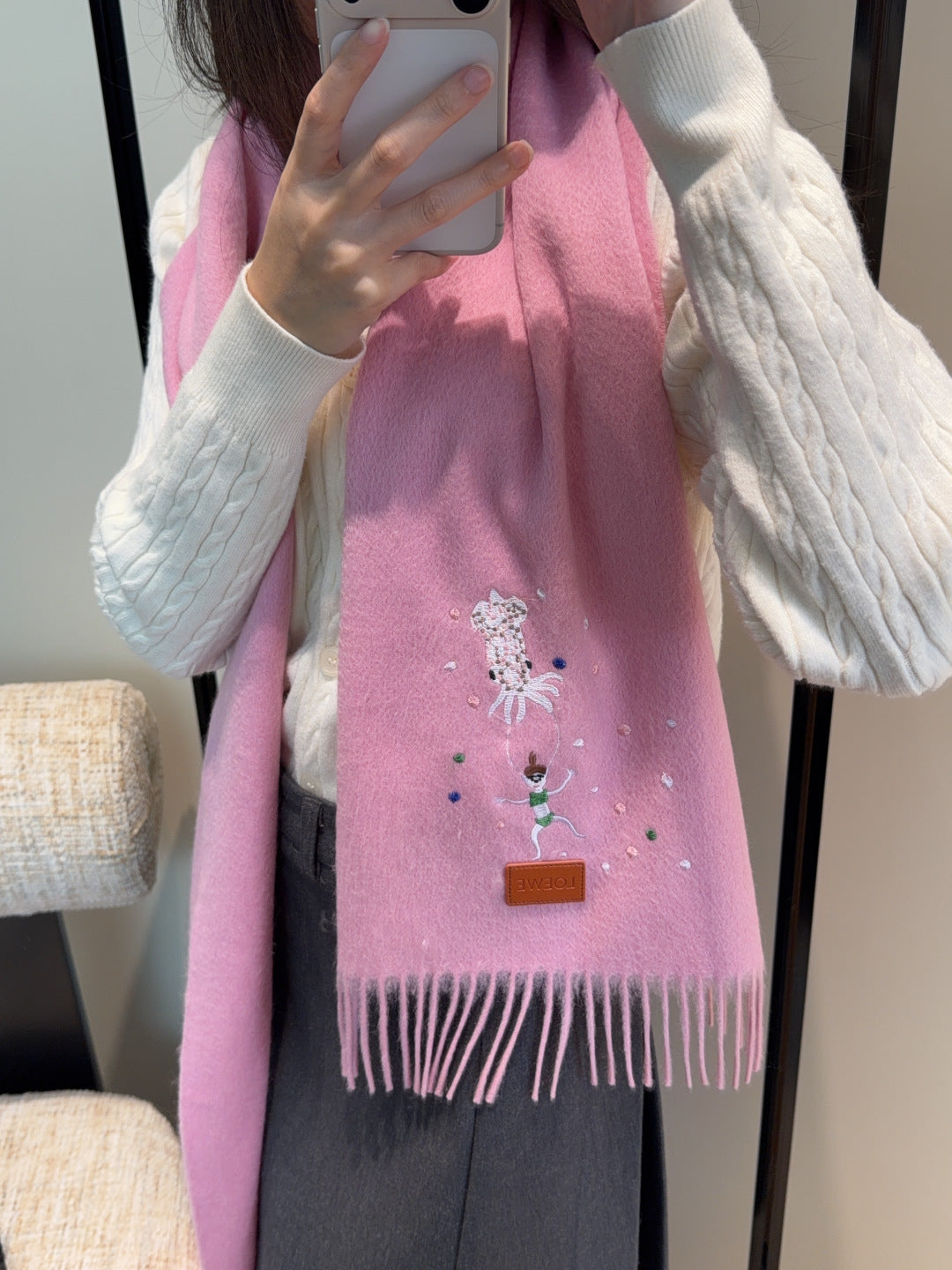 LOEWE 26S SCARF 180 IN CASHMERE WOOL 196363