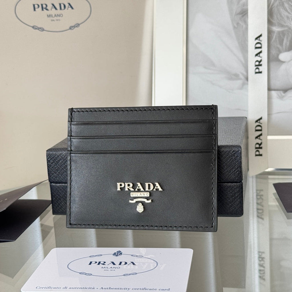 PRADA 26S CARD HOLDER 10 IN BLACK SAFFIANO
