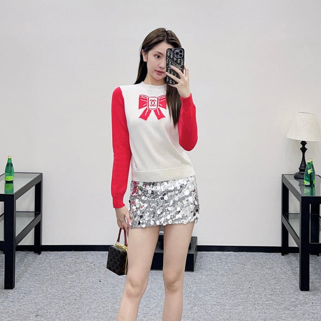 CHANEL 25S LONG-SLEEVE ROUND-NECK SWEATER 507