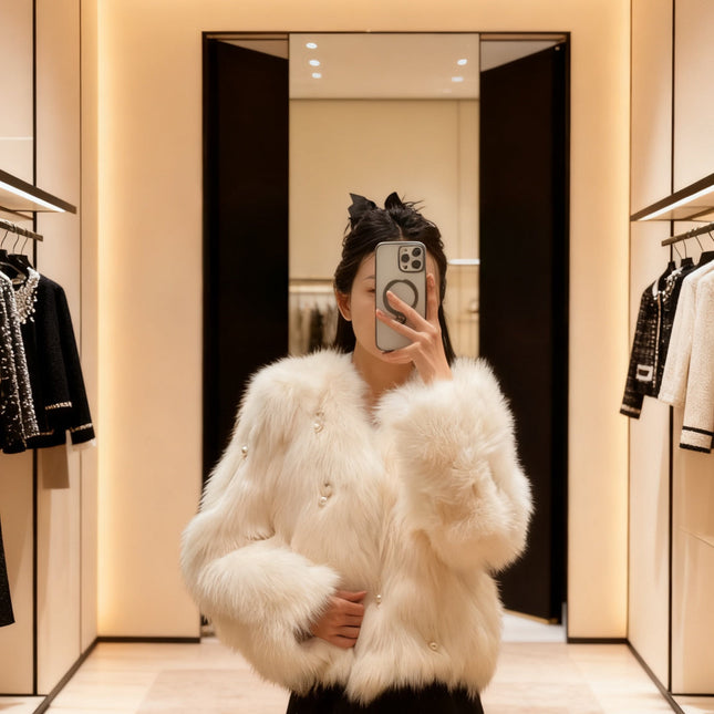 CHANEL 25S FOX FUR JACKET 594
