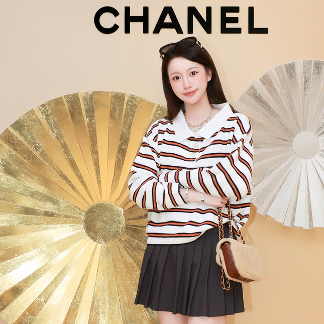CHANEL 25S KNIT STRIPED POLO 587