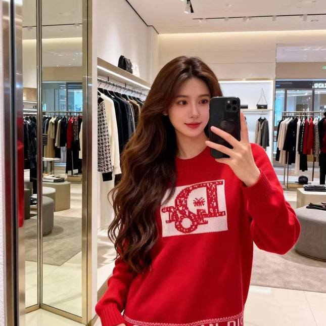 DIOR 25S LONG-SLEEVE KNIT CREWNECK SWEATER 641