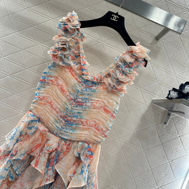 CHANEL 25S CAMELLIA LAYERED DRESS 651