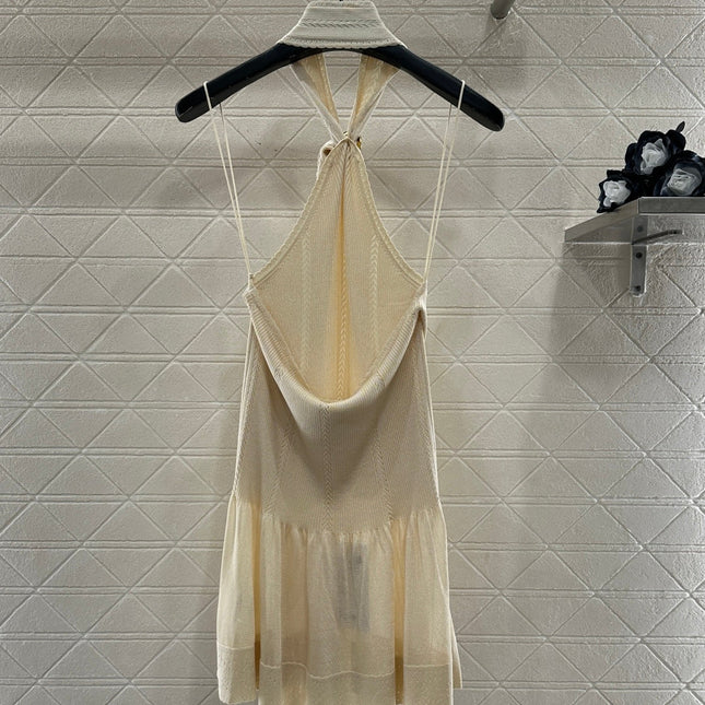 CHANEL 25S KNITTED HALTER TANK TOP 604