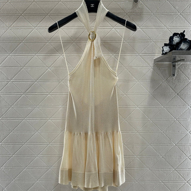 CHANEL 25S KNITTED HALTER TANK TOP 604