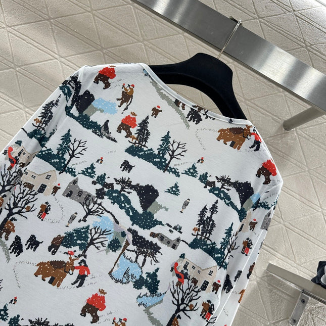 CHANEL 25S PRINTED ROUND-NECK T-SHIRT 605