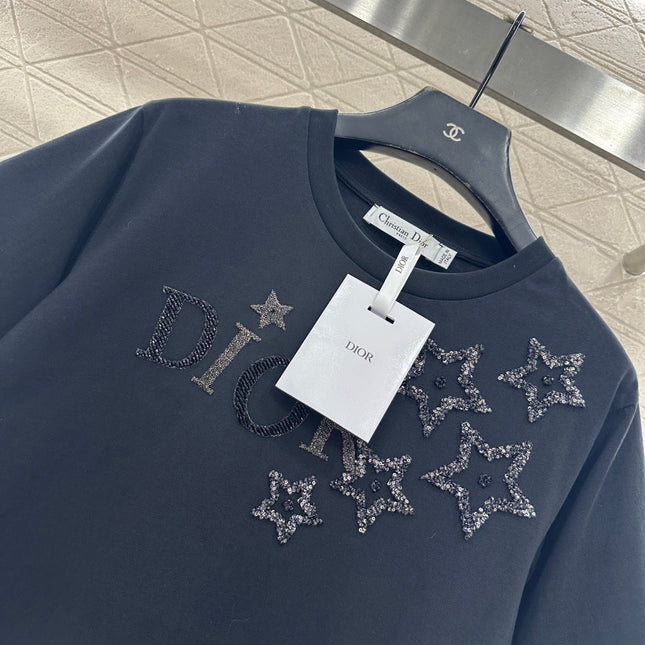 DIOR 25S ROUND-NECK SEQUIN T-SHIRT 730