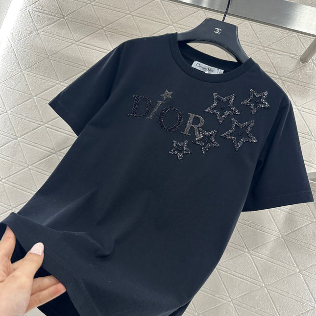 DIOR 25S ROUND-NECK SEQUIN T-SHIRT 730