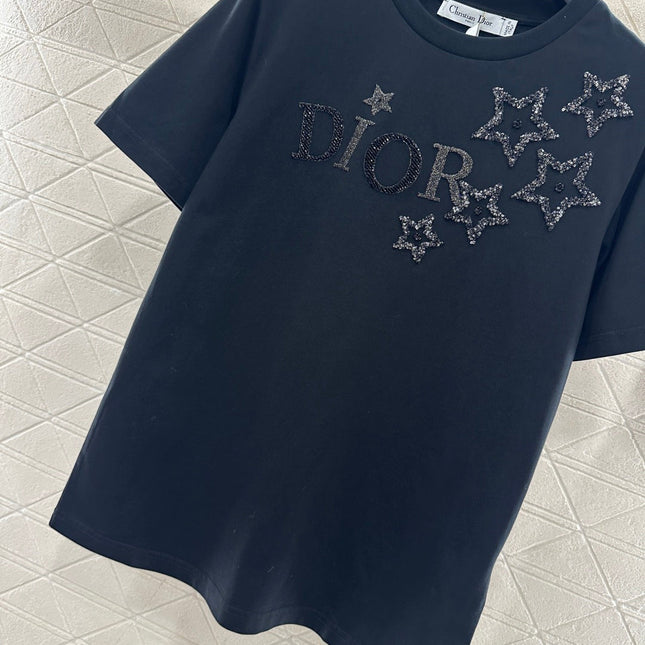 DIOR 25S ROUND-NECK SEQUIN T-SHIRT 730