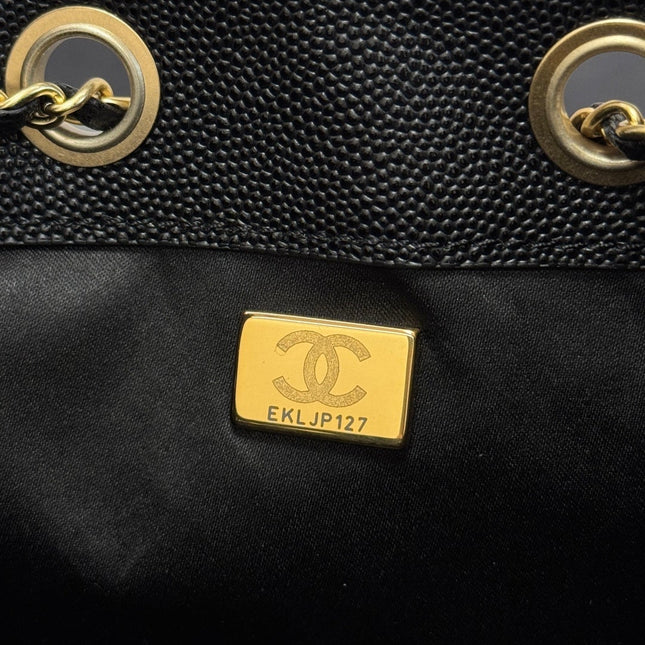CHANEL 25S HOBO BAG 30 IN BLACK CAVIAR