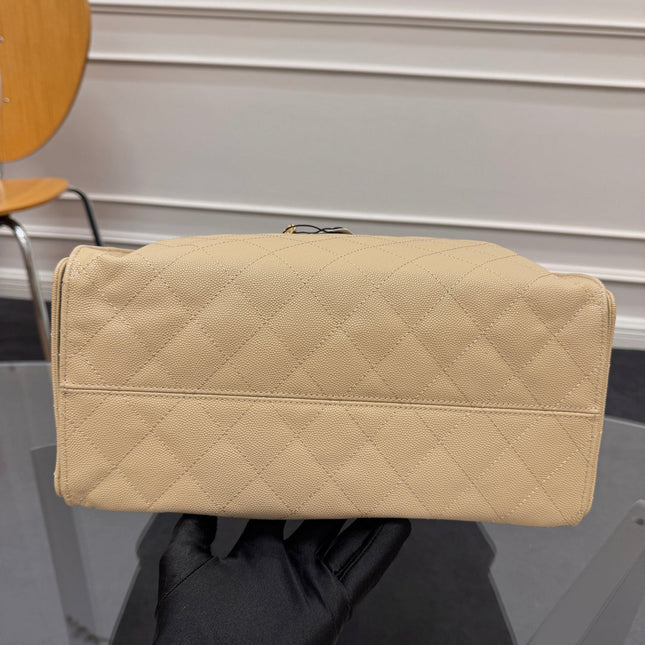 CHANEL 25S HOBO BAG 40 IN GOLDEN BEIGE CAVIAR WITH GOLD HARDWARE