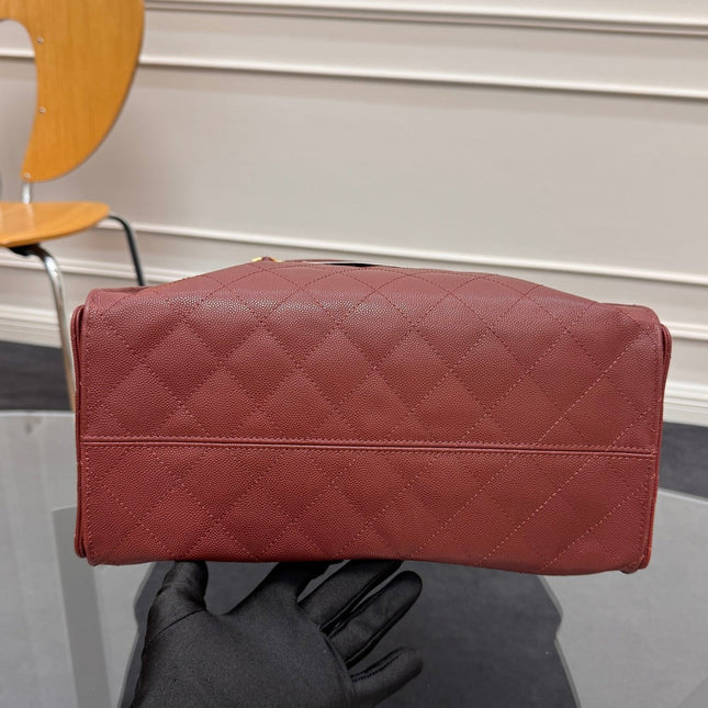 CHANEL 25S HOBO BAG 40 IN DARK RED CAVIAR WITH GOLD HARDWARE