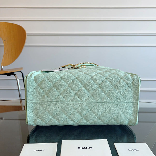 CHANEL 25S HOBO BAG 40 IN SEAFOAM GREEN CAVIAR WITH GOLD HARDWARE