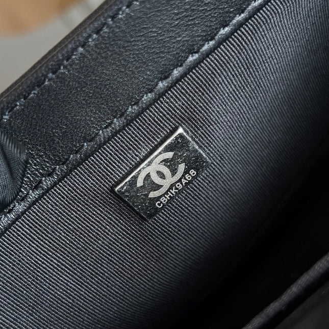 CHANEL 25S BOY BAG 20 IN BLACK LAMBSKIN