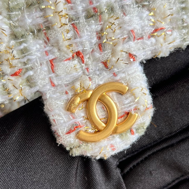 CHANEL 25S HOBO BAG 40 IN MULTICOLOR TWEED WITH GOLD HARDWARE