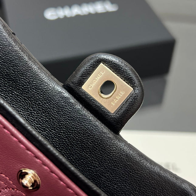 CHANEL 25S FLAP CHARM BAG 13 IN BLACK LAMBSKIN