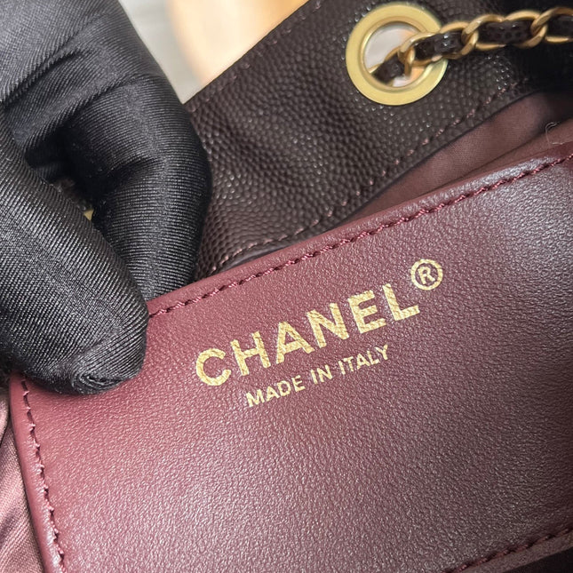 CHANEL 25S HOBO BAG 40 IN DARK EARTH BROWN CAVIAR WITH GOLD HARDWARE