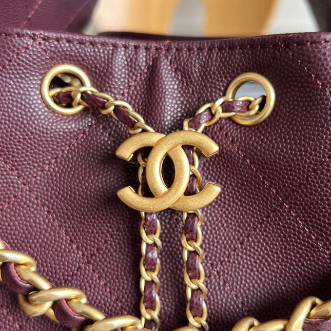CHANEL 25S HOBO BAG 30 IN DARK RED CAVIAR