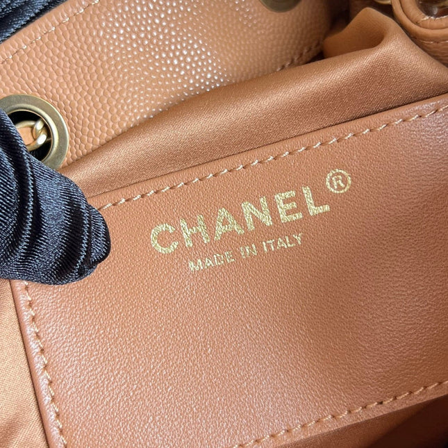 CHANEL 25S HOBO BAG 30 IN CARAMEL BROWN CAVIAR WITH GOLD HARDWARE