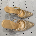 HIGH HEELS MULE IN CAMEL BEIGE LAMB SUEDE 10 CM