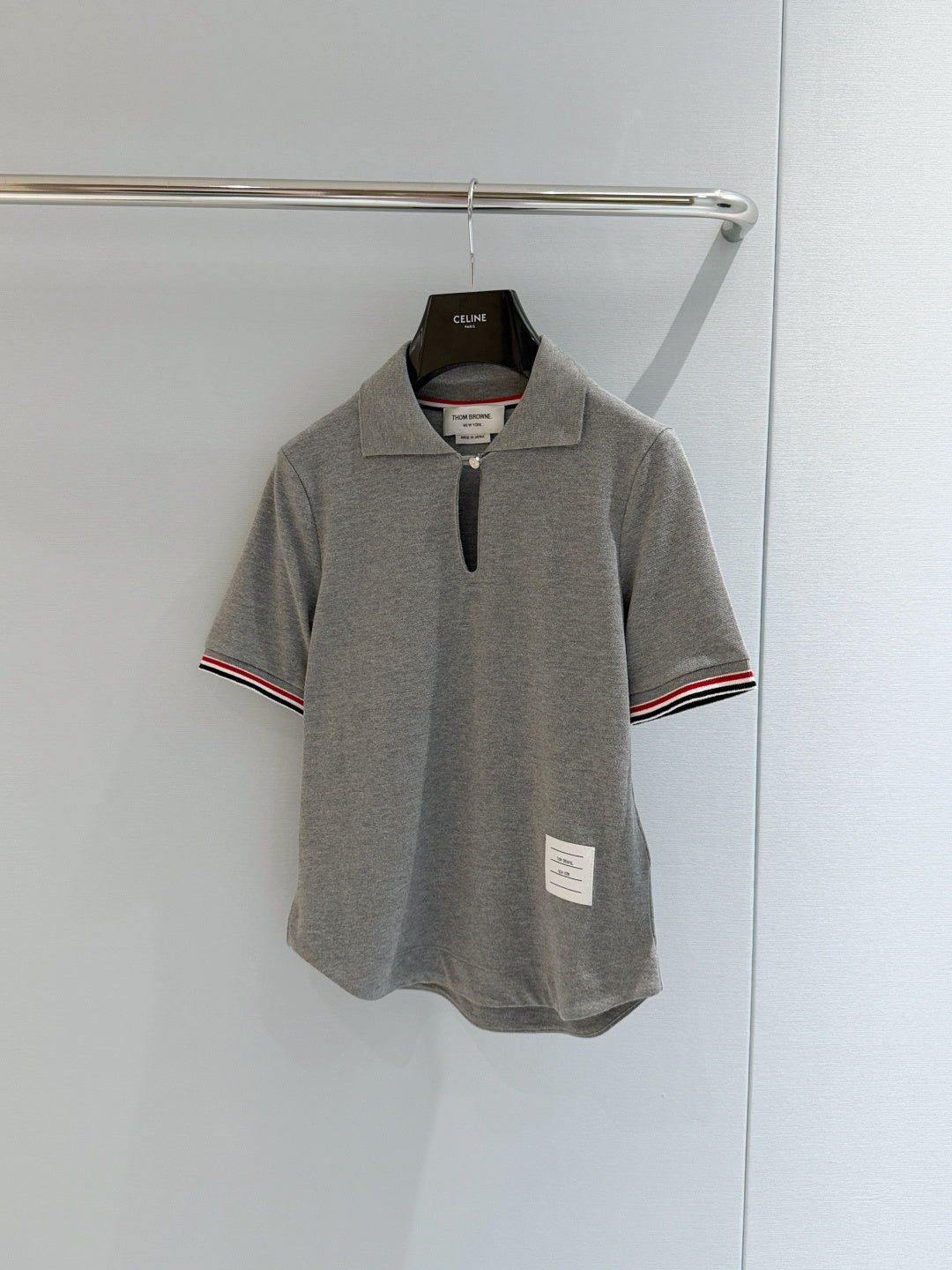 THOM 26S GRAY STRIPED POLO SHIRT STYLE 201
