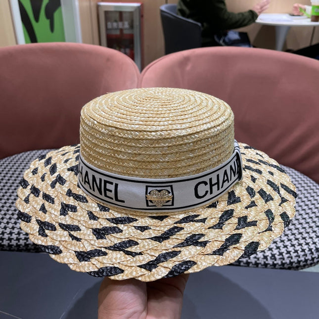 CHANEL 26S BOATER STRAW HAT 337946