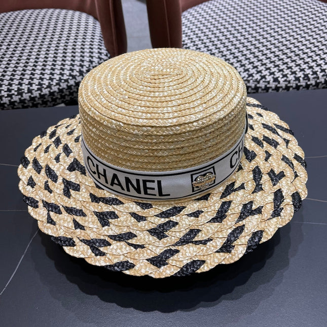 CHANEL 26S BOATER STRAW HAT 337946
