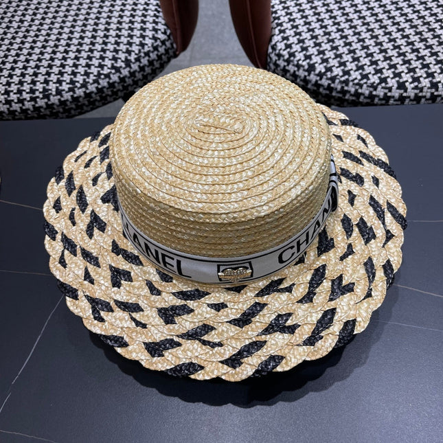 CHANEL 26S BOATER STRAW HAT 337946