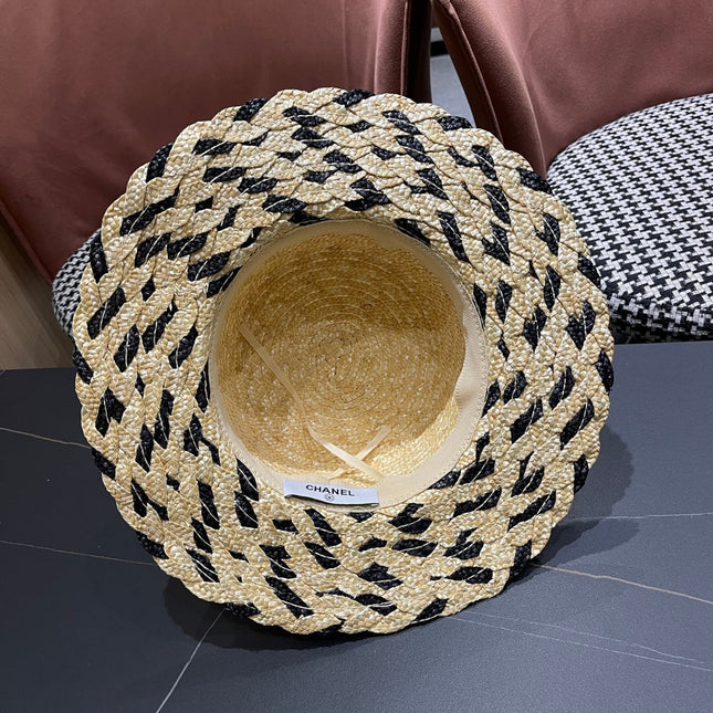 CHANEL 26S BOATER STRAW HAT 337946