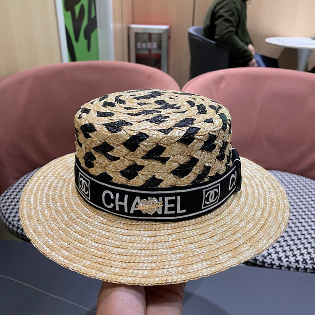 CHANEL 26S BOATER STRAW HAT 337947