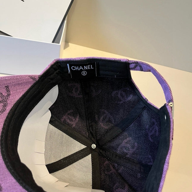 CHANEL 26S PATTERNED DENIM BASEBALL CAP 337792