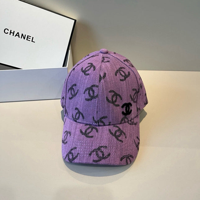 CHANEL 26S PATTERNED DENIM BASEBALL CAP 337792
