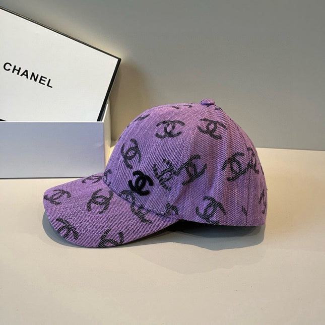 CHANEL 26S PATTERNED DENIM BASEBALL CAP 337792