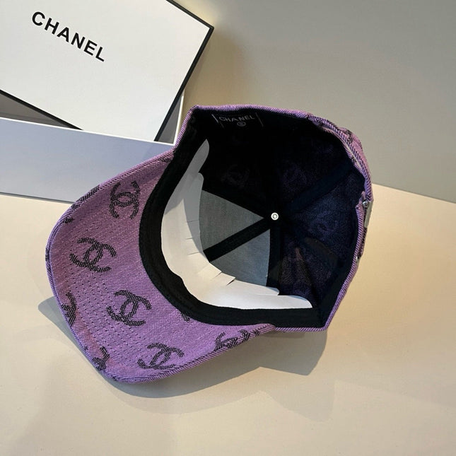 CHANEL 26S PATTERNED DENIM BASEBALL CAP 337792