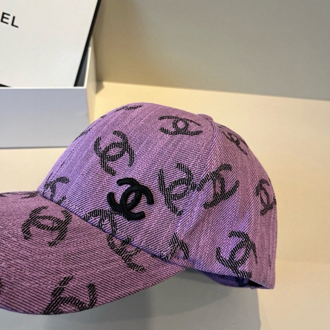 CHANEL 26S PATTERNED DENIM BASEBALL CAP 337792