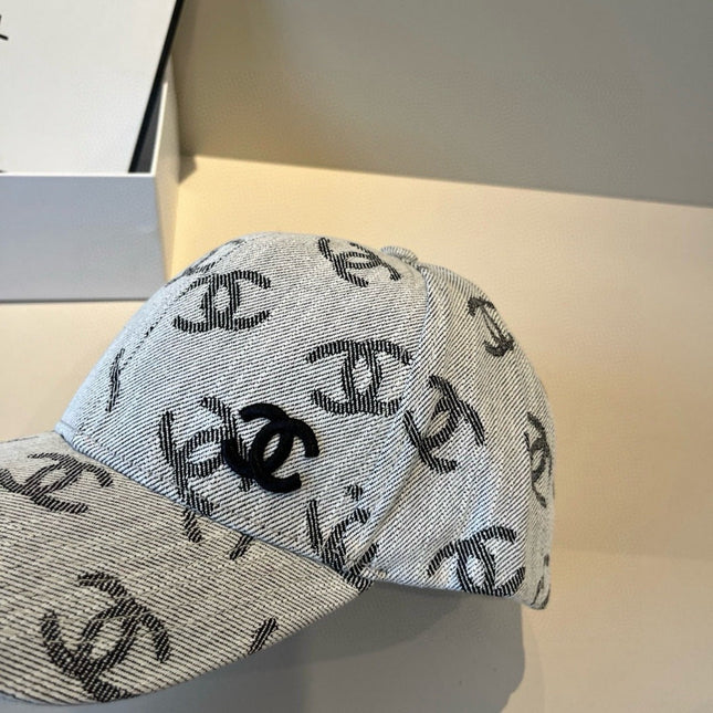 CHANEL 26S PATTERNED DENIM BASEBALL CAP 337794
