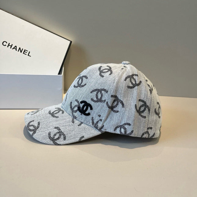 CHANEL 26S PATTERNED DENIM BASEBALL CAP 337794
