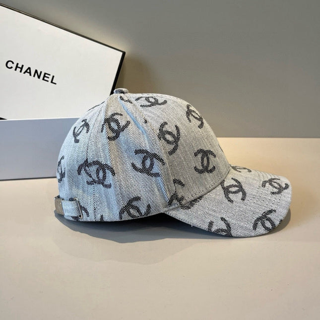CHANEL 26S PATTERNED DENIM BASEBALL CAP 337794