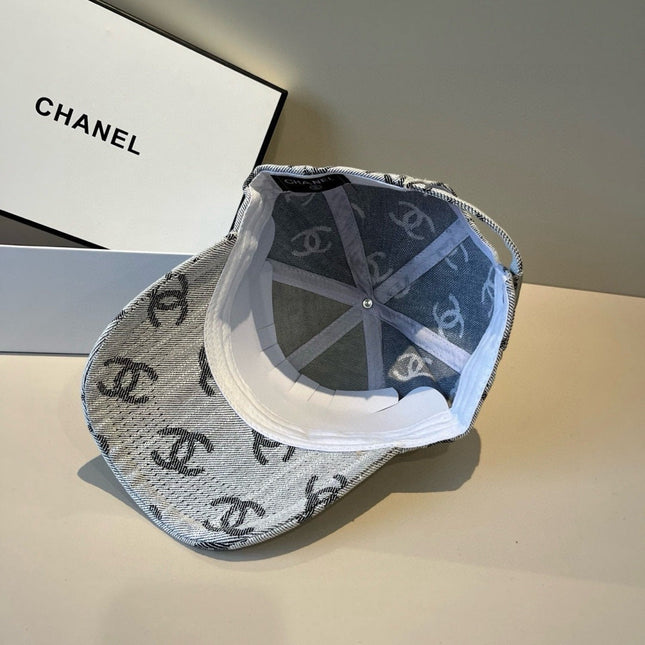 CHANEL 26S PATTERNED DENIM BASEBALL CAP 337794