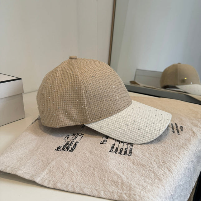 CHANEL 26S CRYSTAL-EMBELLISHED BASEBALL CAP 337796