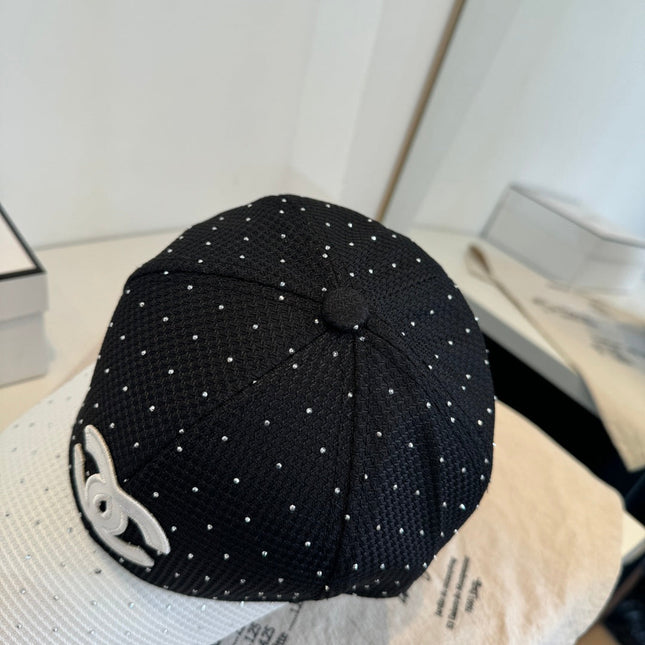 CHANEL 26S CRYSTAL-EMBELLISHED BASEBALL CAP 337801