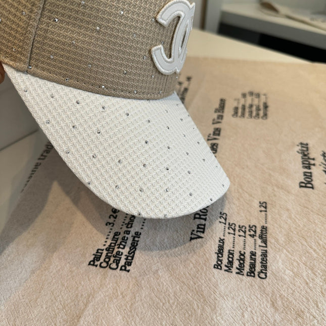 CHANEL 26S CRYSTAL-EMBELLISHED BASEBALL CAP 337802