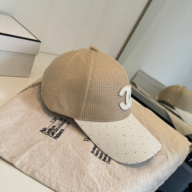 CHANEL 26S CRYSTAL-EMBELLISHED BASEBALL CAP 337802